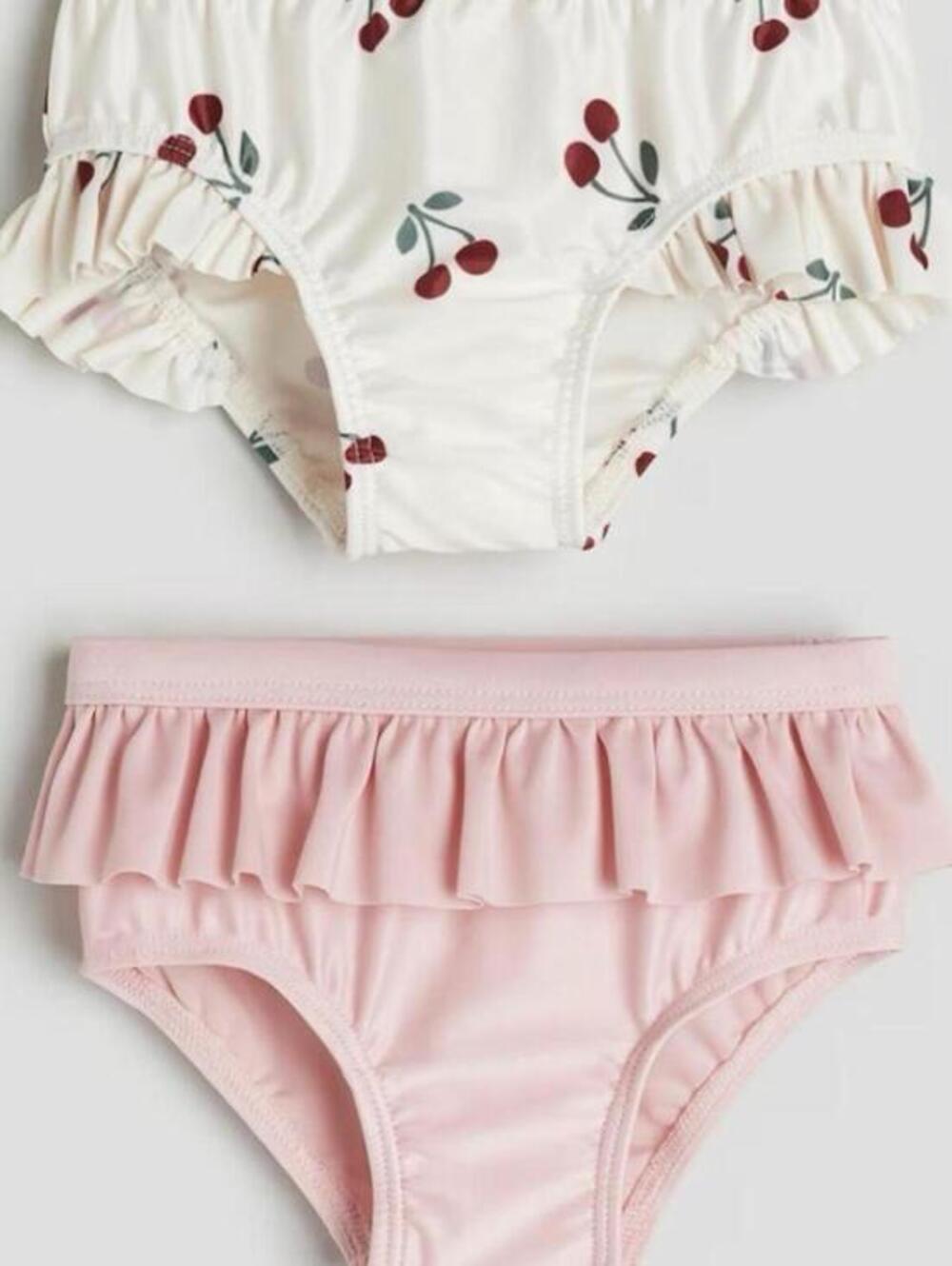 cherry ruffle baby swim bottoms sz 3 - 6 months nwot h&m cute summer beach pool